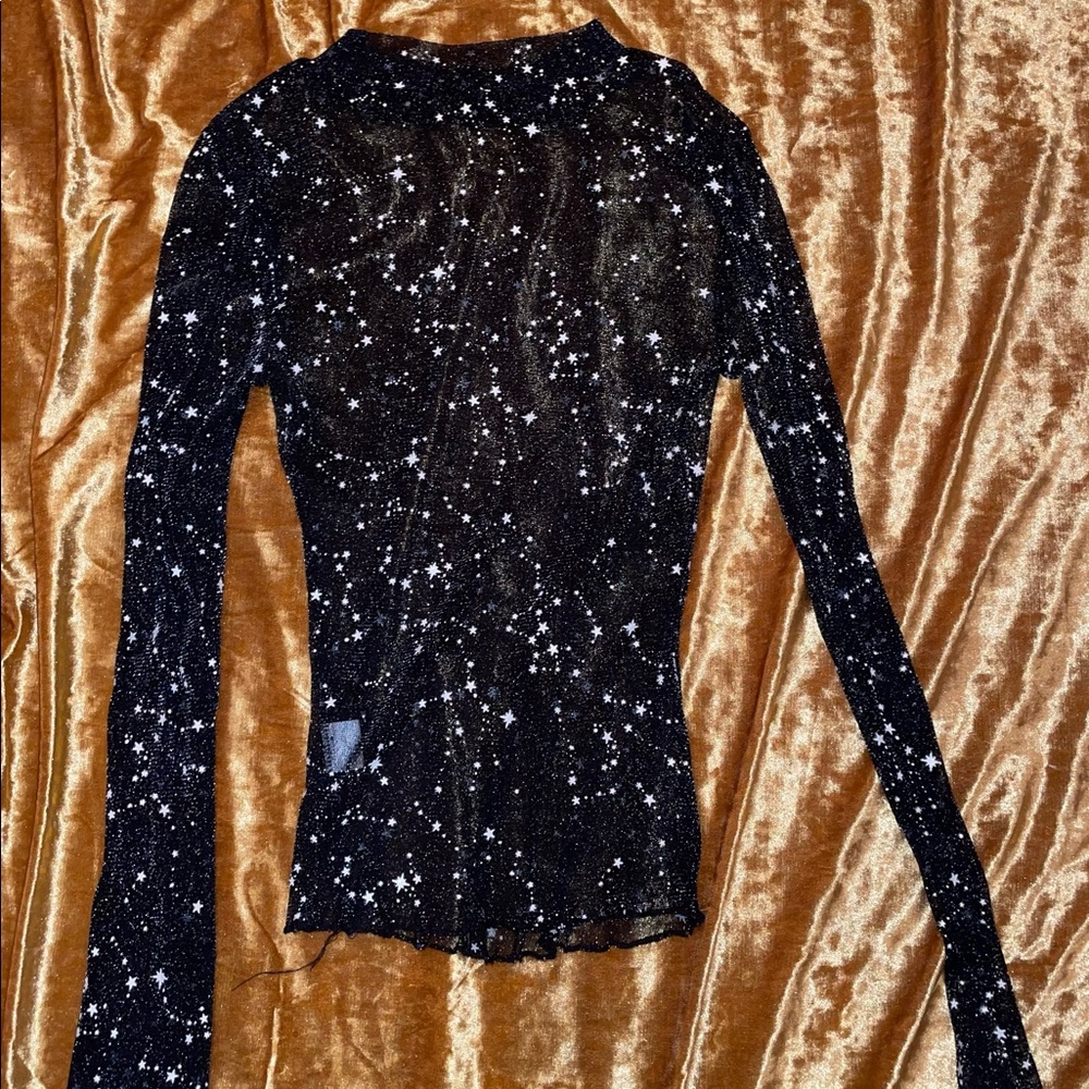 SheIn Glitter Mesh Shirt